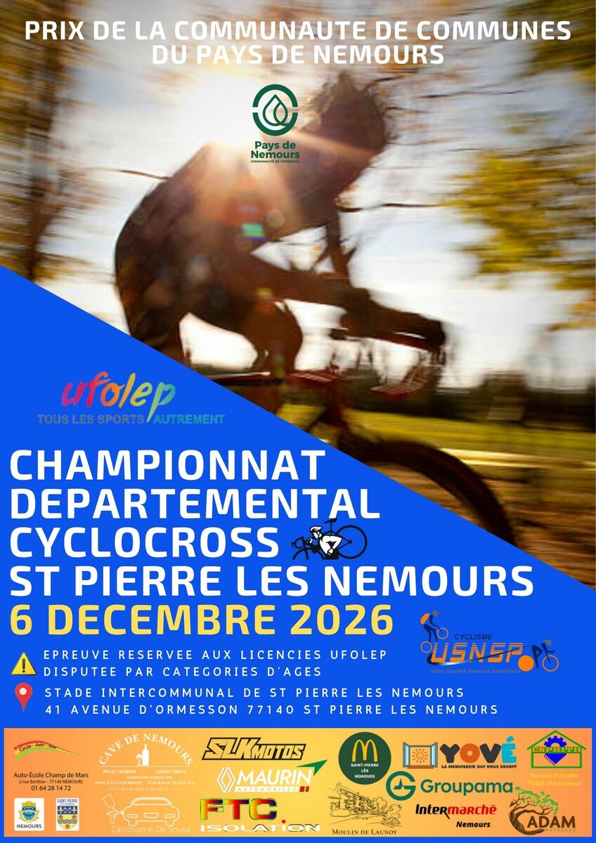 Cyclocross de St Pierre Lès Nemours - Prix de la Communauté de Communes du Pays de Nemours